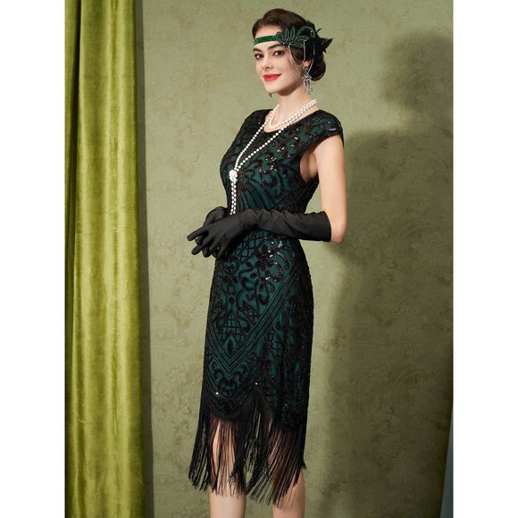 Green Sequin Gatsby Dress For Ladies 1920s Roaring Twenties Green Sequin Flapper Costume Dress - Gatsby Party Fancy Dress Outfit Gatsby Halloween Flapper Costumes For Women Green Sequin Gatsby Dress For Ladies 1920s Roaring Twenties Green Sequin Flapper Costume Dress - Gatsby Party Fancy Dress Outfit Gatsby Halloween Flapper Costumes For Women